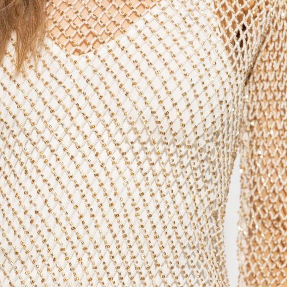 NWT ALLSAINTS  Rosalie Embellished Mesh Mini Dress - size 8 - Picture 2 of 14